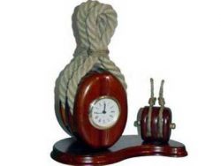 WOODEN ROPE BOAT CLOCK
