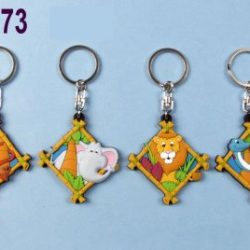 JUNGLE SCENE KEYRING 4 ASSTD