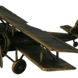 METAL ART BRONZE EFFECT BIPLANE