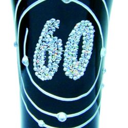 BLK SHOT GLASS 60th