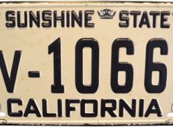 CALIFORNIA CLEAN  NUMBER PLATE