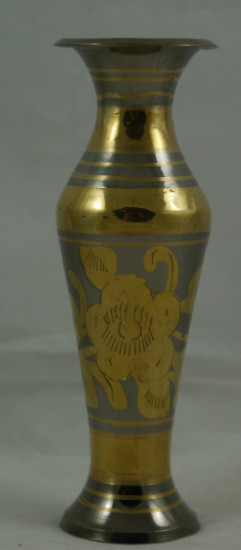 ENAMELLED BRASS VASE