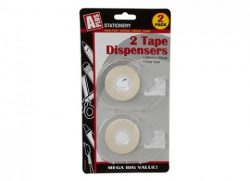 2PC 18MMX30YDS CLEAR TAPE IN CLEAR DISPENSER