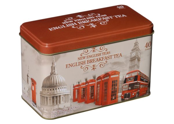 VINTAGE ENGLAND - 40 TEABAG TIN