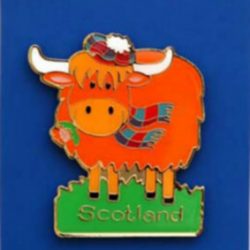 HIGHLAND COO BRASS MAGNET