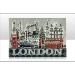 LONDON PHOTO MONTAGE FOIL STAMPED MAGNET