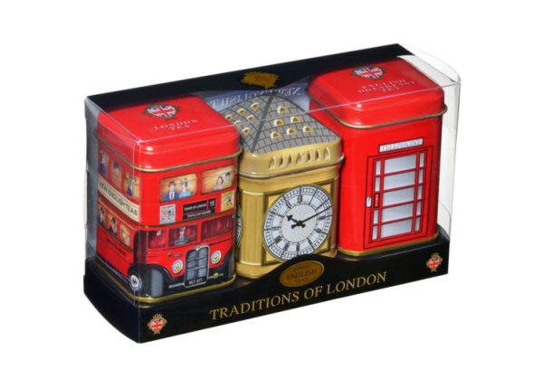 TRADITIONS OF LONDON TRIPLE TINS - 65g LOOSE TEA