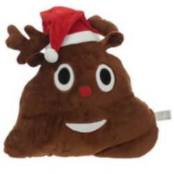 Emotive Christmas Plush Cushion – Reindeer Poop