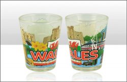 Wales & Flag Skyline Shot Glass