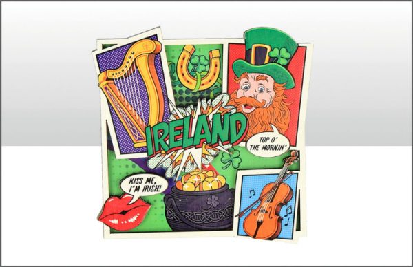 Ireland Pop Art Wood Magnet