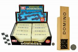 M.Y 6″ DOMINOES IN WOOD BOX IN DISPLAY BOX