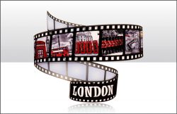 London Filmstrip Wood Magnet