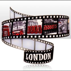 London Filmstrip Wood Magnet