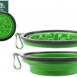 CRUFTS COLLAPSIBLE 1L ANTI GULP PET BOWL W/HANGING CARD