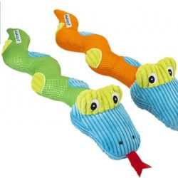 CRUFTS LARGE SQUEAKY PLUSH SNAKE TOY ON TIE ON CARD