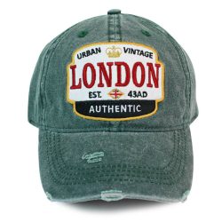 London Urban Vintage  Emb Badge Cap – Forest