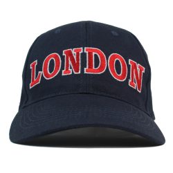 London Block Red Text Cap, Navy