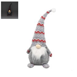 XMAS LIGHT UP GONK GREY 45cm