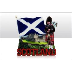 Scotland with Piper/Castle Printed Resin Magnets