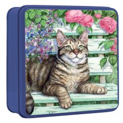 Embossed Tabby Cat on a Garden Bench 100g