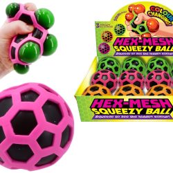 80MM SQUISHY HEX BALLS 3 ASSORTED