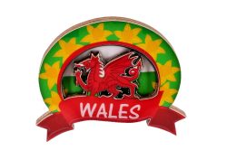 WALES SCROLL WOODEN MAGNET