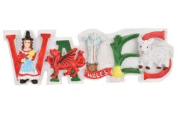 WALES RESIN MAGNET LETTERS WHT