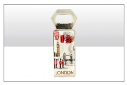 London Collage Metal Bottle Opener Magnet