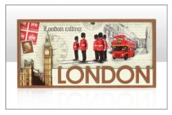 London Collage Wooden Layered Magnet