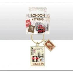 London Collage Charm Keyring