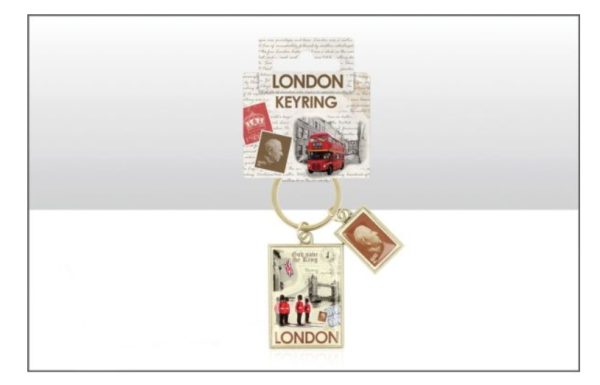 London Collage Charm Keyring