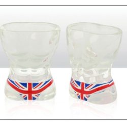 UNION JACK MALE TORSO SHOT GLASS