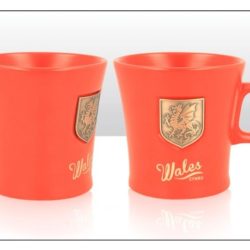 Wales Metal Shield Ceramic Red Mug