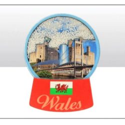 Wales Snowglobe Wood Magnet