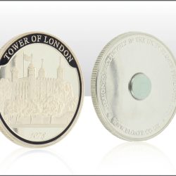 Tower of London Silver 40mm Coin Fridge Magnet