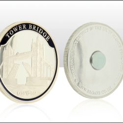 Tower Bridge 40mm Silver Coin Fridge Magnet