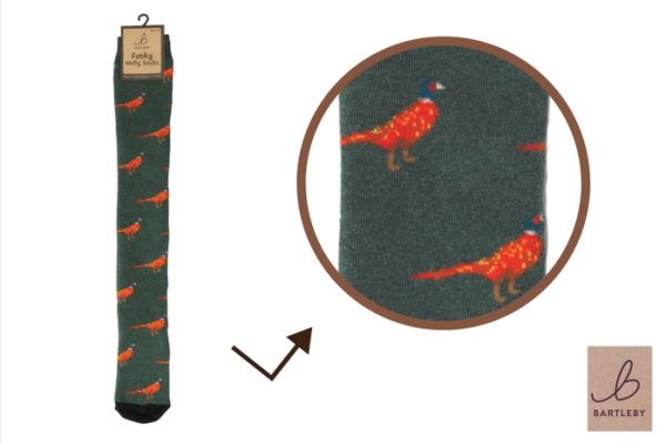 LADIES FUNKY WELLY SOCKS - COUNTRY PHEASANT