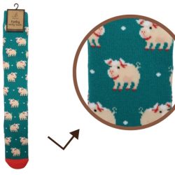 LADIES WELLY SOCKS – CUTE PIG