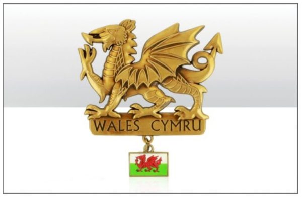 Wales Dragon Cast Metal Magnet with Charm