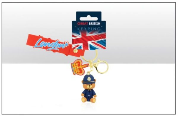 Policeman Rubber 3D Charm Keyring