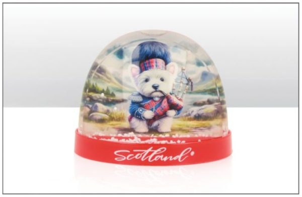 Scotland Piper Westie Plastic Snowstorm
