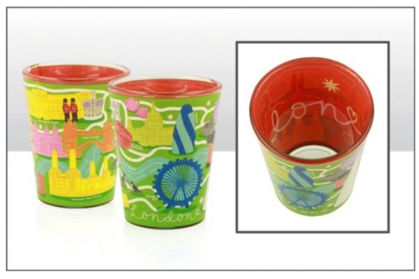 London Map Shot Glass Inside/Outside