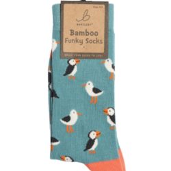 FUNKY BAMBOO SOCKS – SEAGULL/PUFFIN, SIZE 4-7