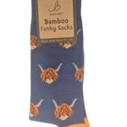FUNKY BAMBOO SOCKS – HIGHLAND COW, SIZE 4-7