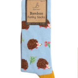 FUNKY BAMBOO SOCKS – WOODLAND HEDGEHOGS, SIZE 4-7