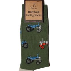 FUNKY BAMBOO SOCKS – RETRO TRACTOR, SIZE 6-11