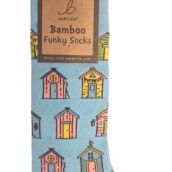 FUNKY BAMBOO SOCKS – BEACH HUTS, SIZE 4-7