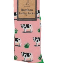 FUNKY BAMBOO SOCKS – GRAZING COW, SIZE 4-7