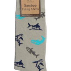 FUNKY BAMBOO SOCKS – SHARK, SIZE 6-11