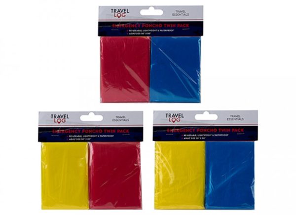 TWIN PACK EMERGENCY PONCHOS